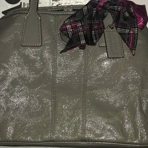 Coach Signature Stitch Patent Leather Carryall Handbag F15658